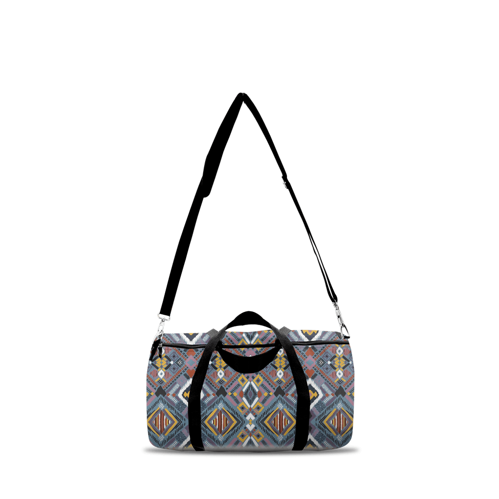 Lupine Boho Tribal Travel Duffle Bag - Chocolate Ancestor