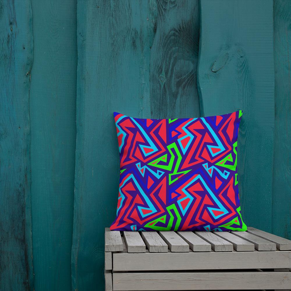 Electric Geometric Premium Pillow - Chocolate Ancestor