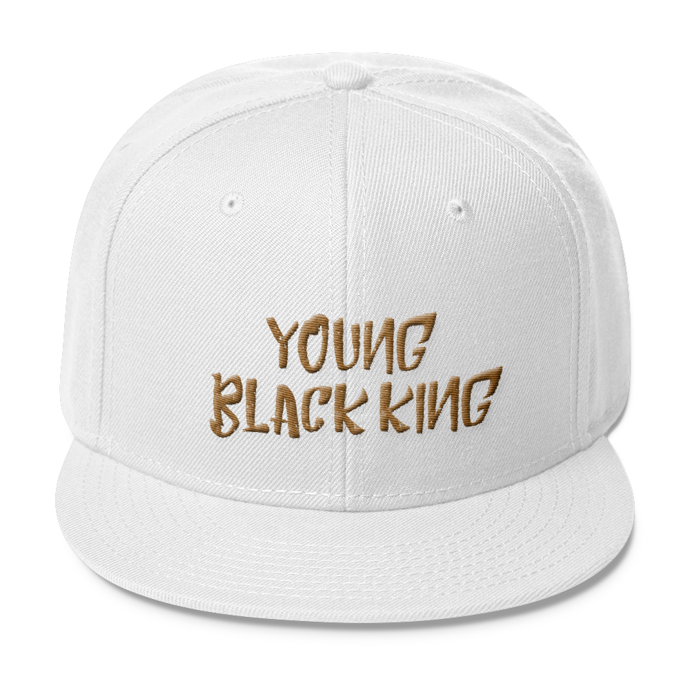 Young Black King- Gold Wool Blend Snapback - Chocolate Ancestor