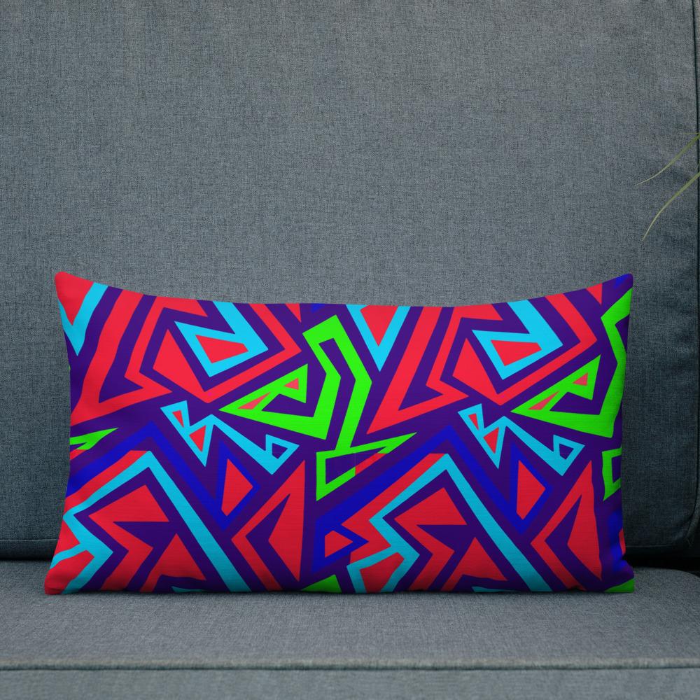 Electric Geometric Premium Pillow - Chocolate Ancestor