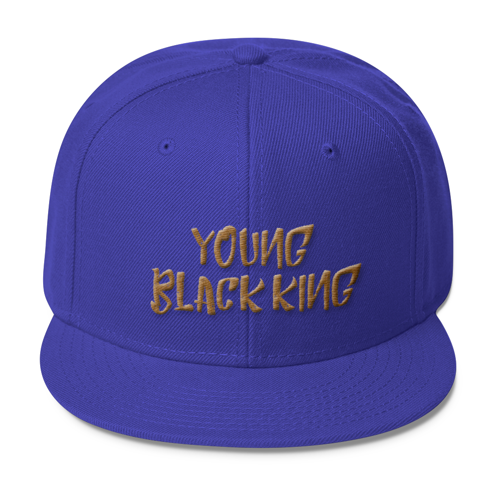 Young Black King- Gold Wool Blend Snapback - Chocolate Ancestor