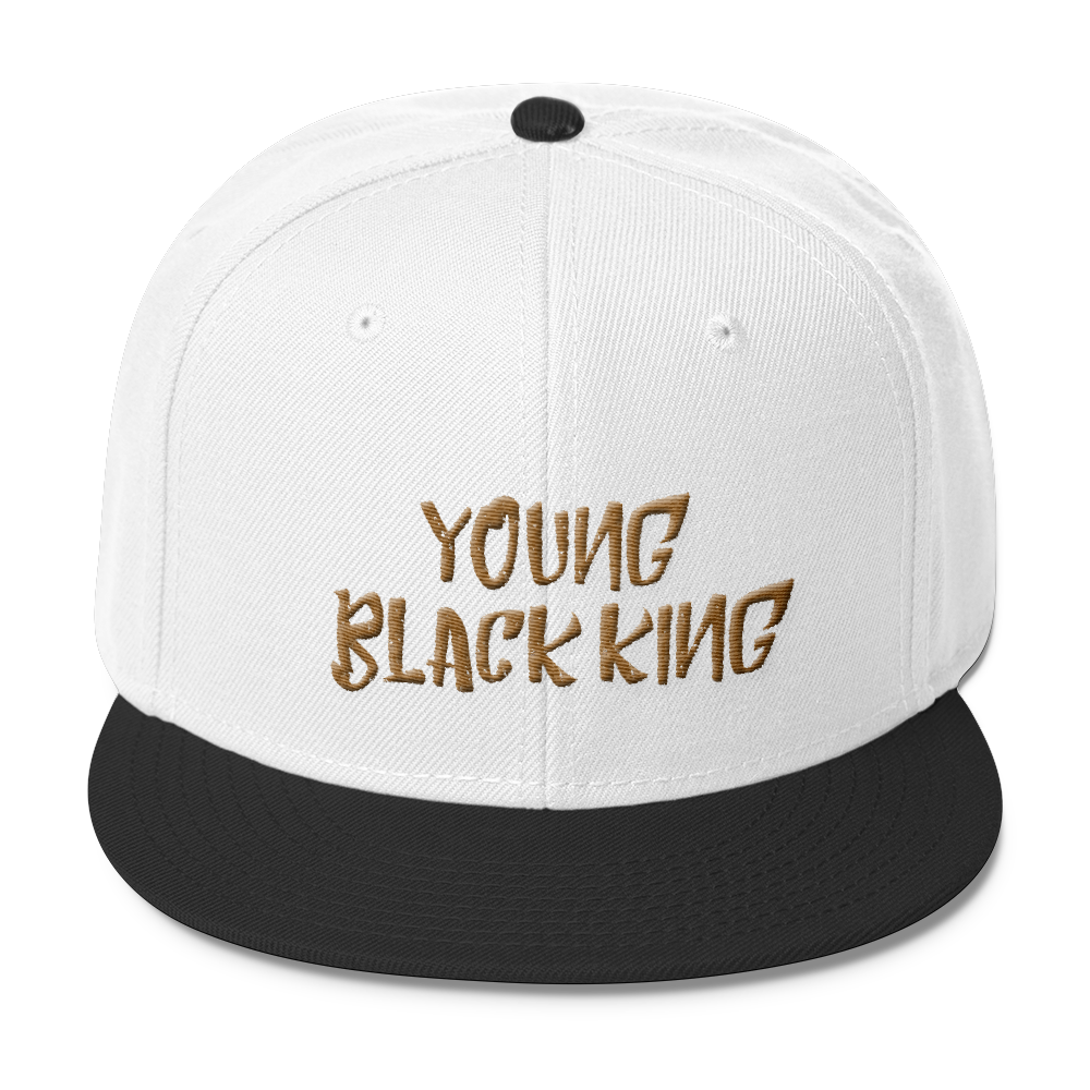 Young Black King- Gold Wool Blend Snapback - Chocolate Ancestor