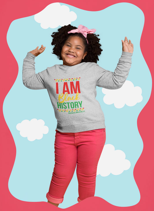 I Am Black History Kids' Crewneck Sweatshirt