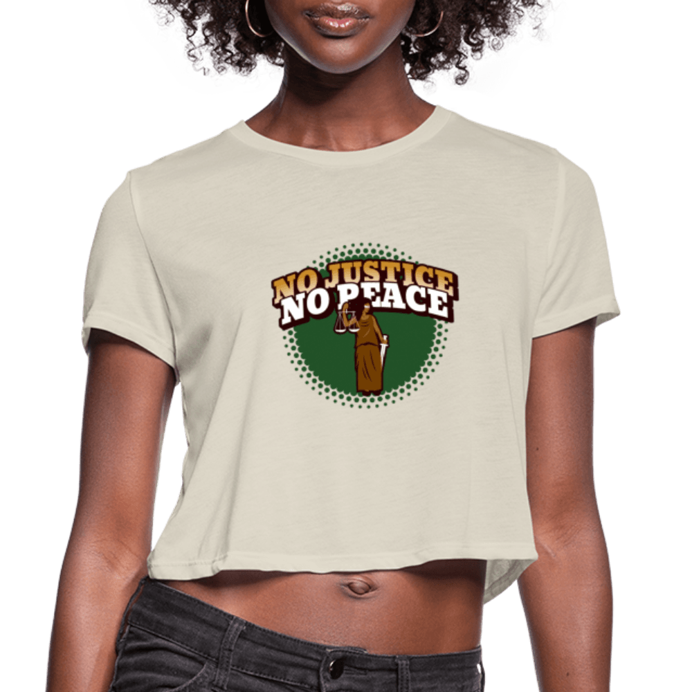 No Justice No Peace Women's Crop Top (Style 2) - Chocolate Ancestor