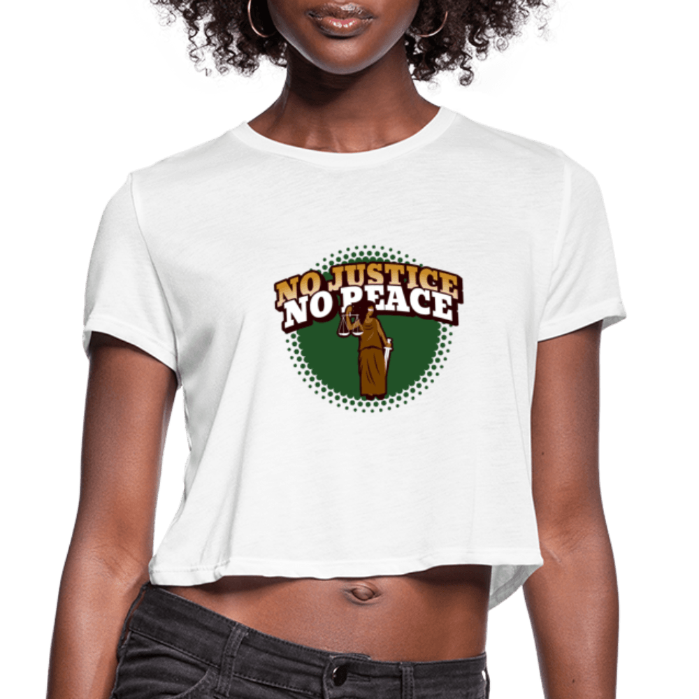 No Justice No Peace Women's Crop Top (Style 2) - Chocolate Ancestor