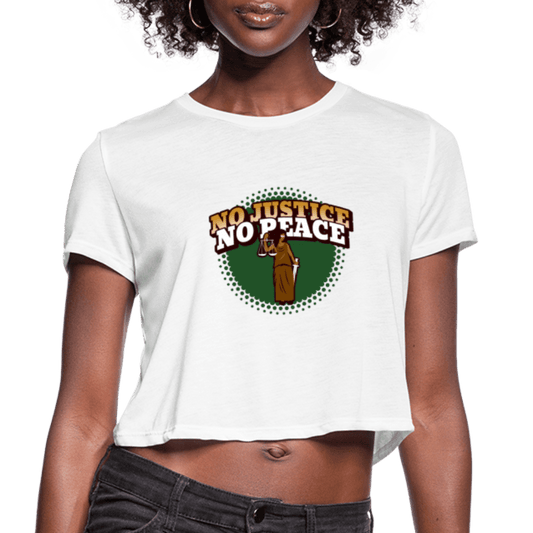 No Justice No Peace Women's Crop Top (Style 2) - Chocolate Ancestor