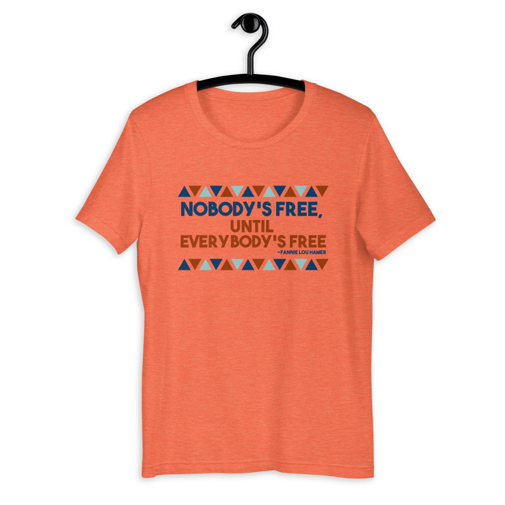 Nobody's Free Until Everybody's Free Fannie Lou Hamer Short-Sleeve Unisex T-Shirt - Chocolate Ancestor