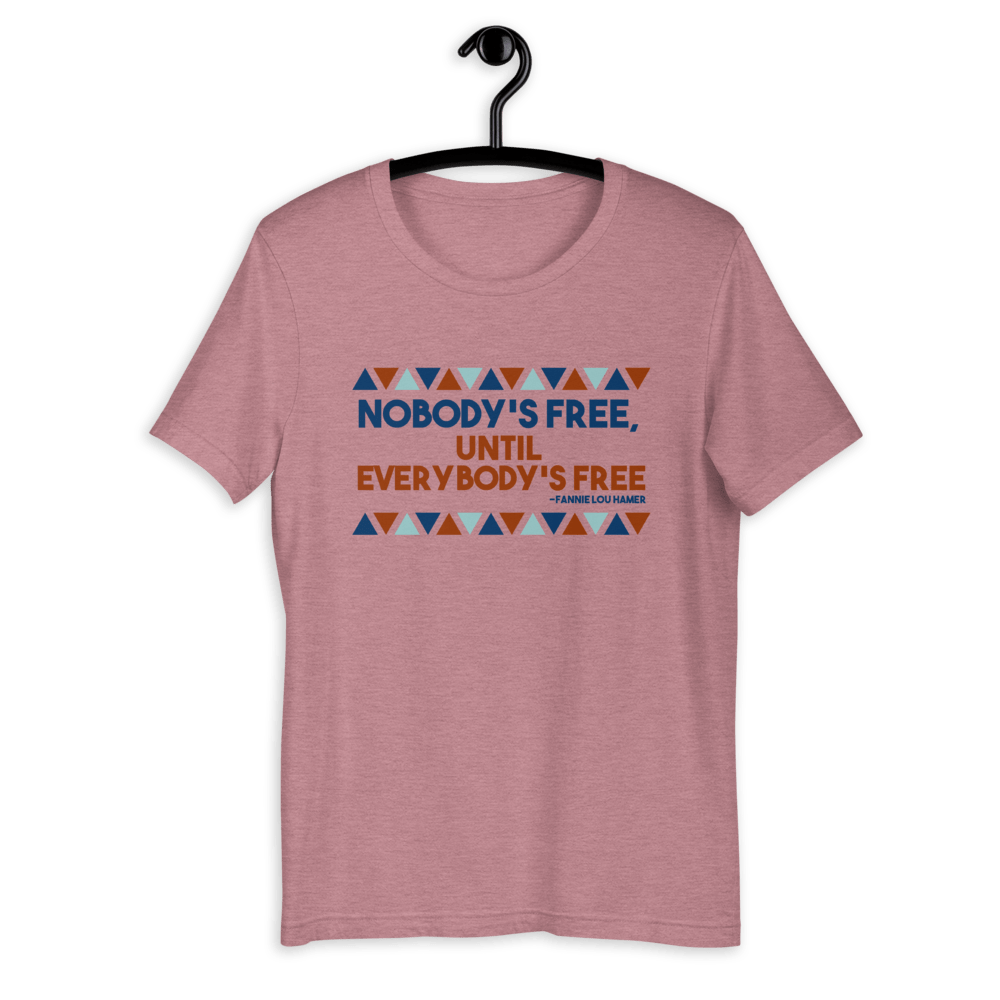 Nobody's Free Until Everybody's Free Fannie Lou Hamer Short-Sleeve Unisex T-Shirt - Chocolate Ancestor