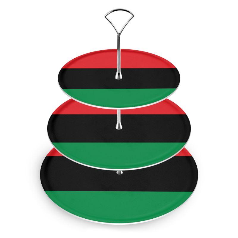 Pan African RBG Flag 3 Tier Cake Stand - Chocolate Ancestor