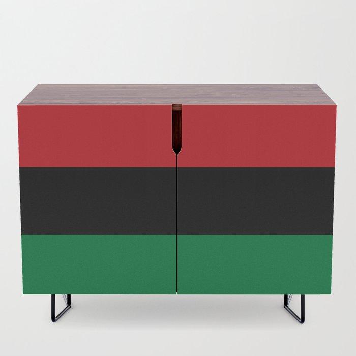 Pan African RBG Flag Bespoke Credenza - Chocolate Ancestor