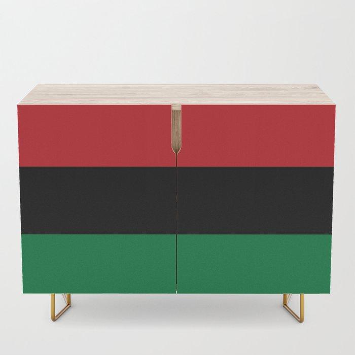 Pan African RBG Flag Bespoke Credenza - Chocolate Ancestor