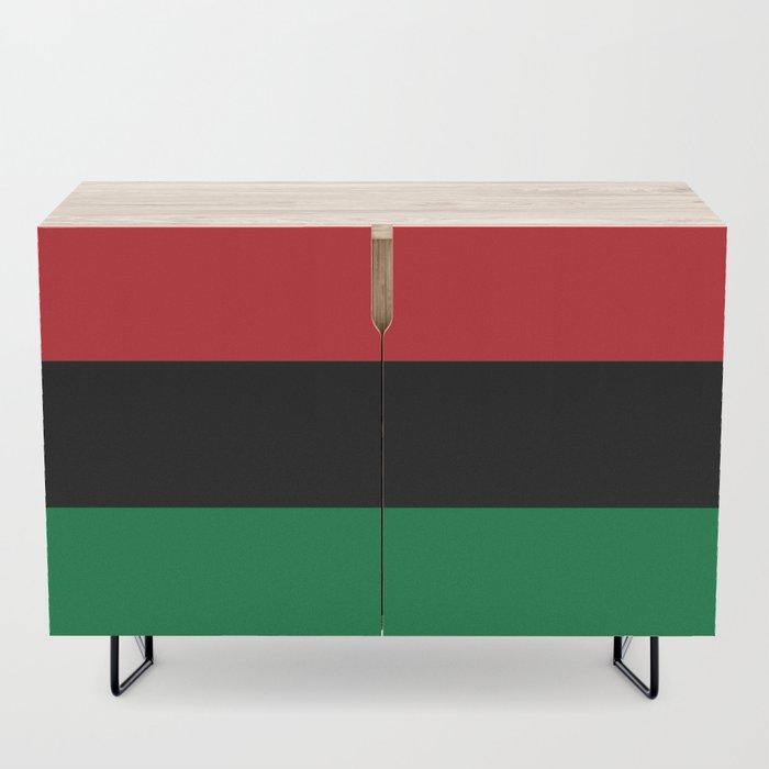 Pan African RBG Flag Bespoke Credenza - Chocolate Ancestor