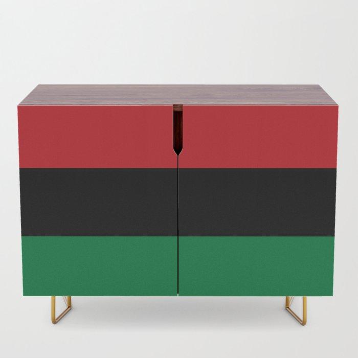 Pan African RBG Flag Bespoke Credenza - Chocolate Ancestor