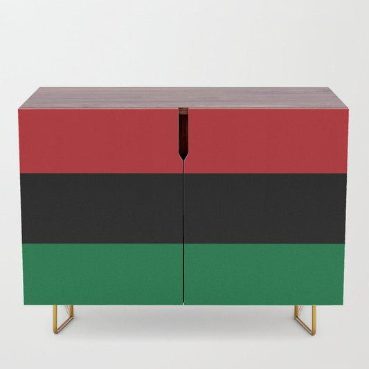 Pan African RBG Flag Bespoke Credenza - Chocolate Ancestor