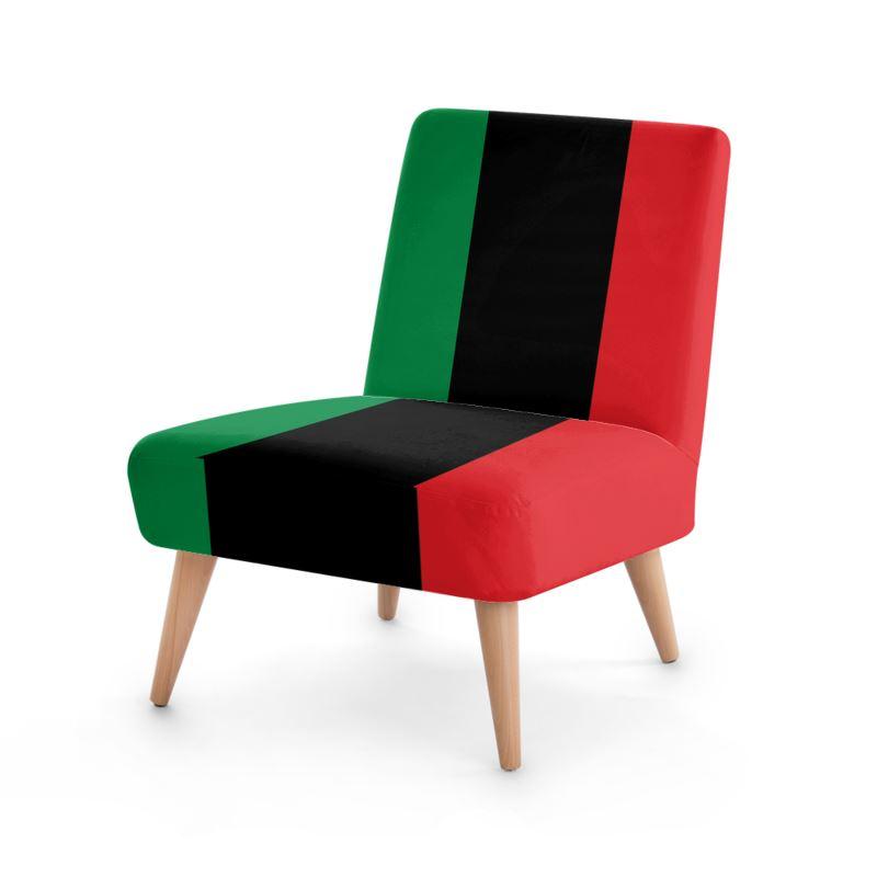 Pan African RBG Flag Bespoke Occasional Chair - Chocolate Ancestor