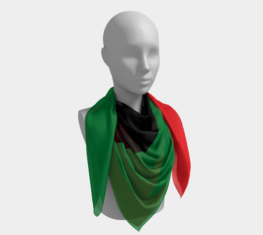 Pan African RBG Flag Bespoke Square Scarf - Chocolate Ancestor