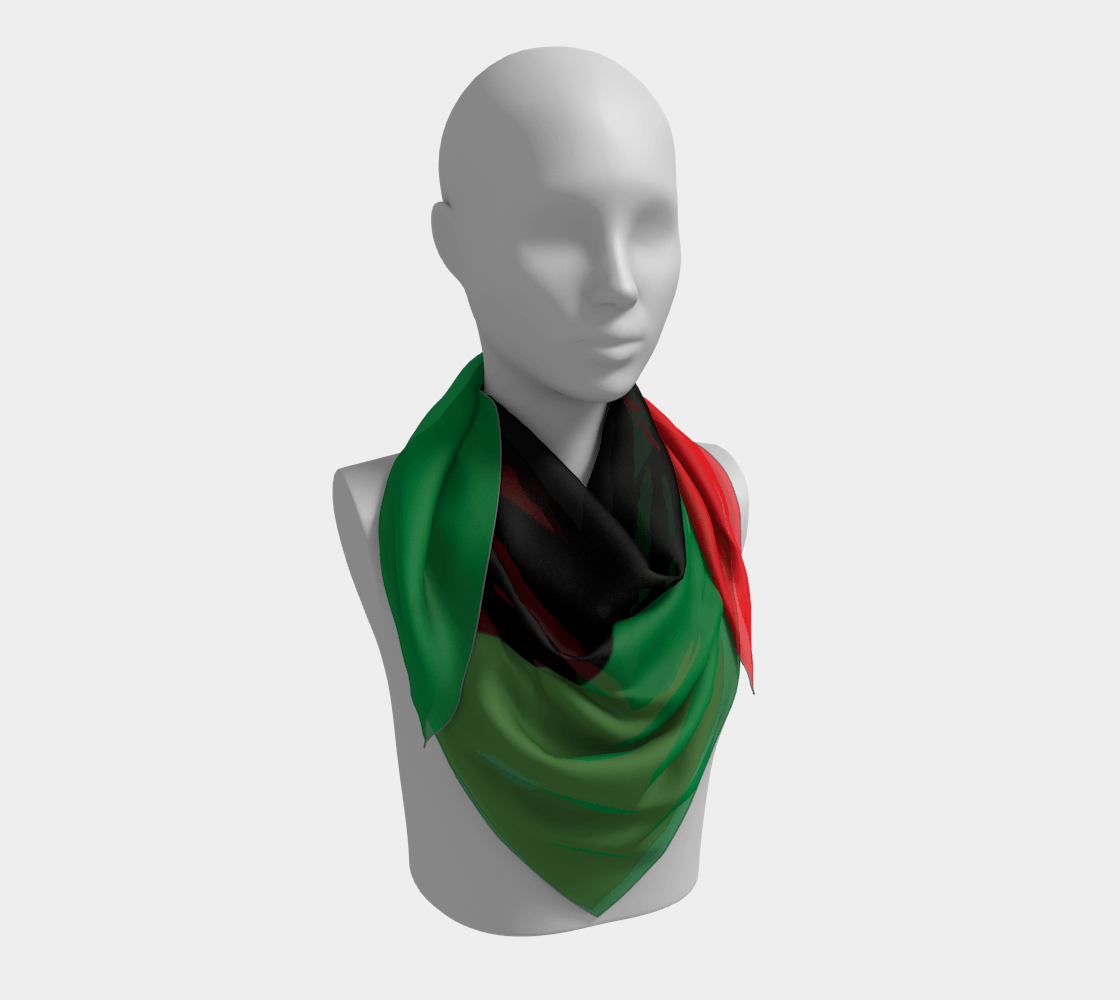 Pan African RBG Flag Bespoke Square Scarf - Chocolate Ancestor