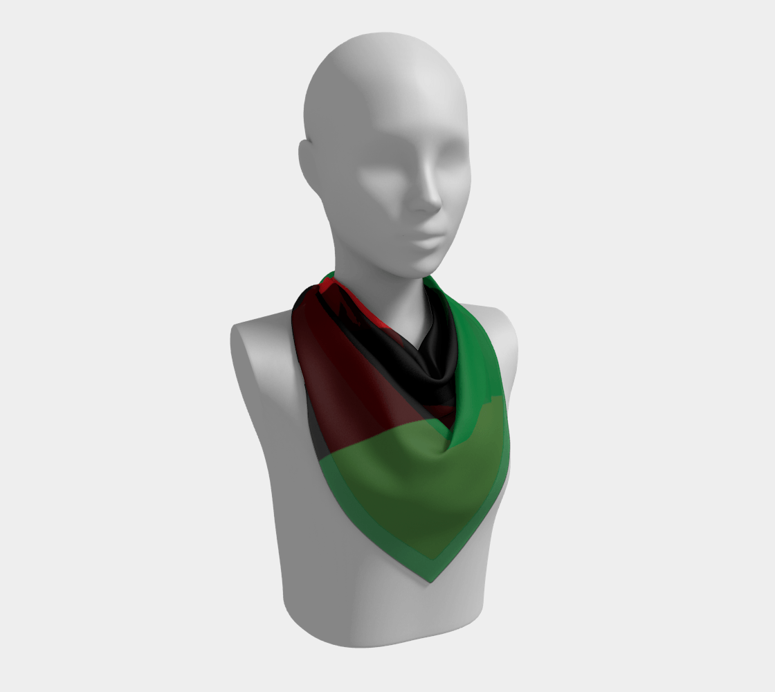 Pan African RBG Flag Bespoke Square Scarf - Chocolate Ancestor