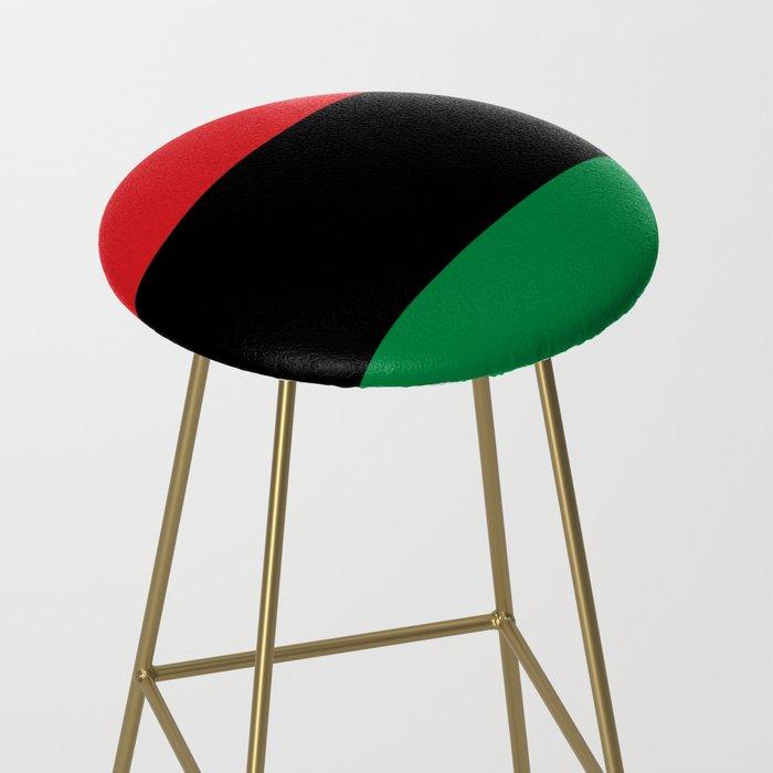 Pan African RBG Flag Bespoke Vegan Leather Bar Stool - Chocolate Ancestor