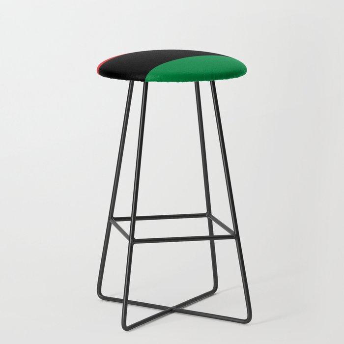 Pan African RBG Flag Bespoke Vegan Leather Bar Stool - Chocolate Ancestor