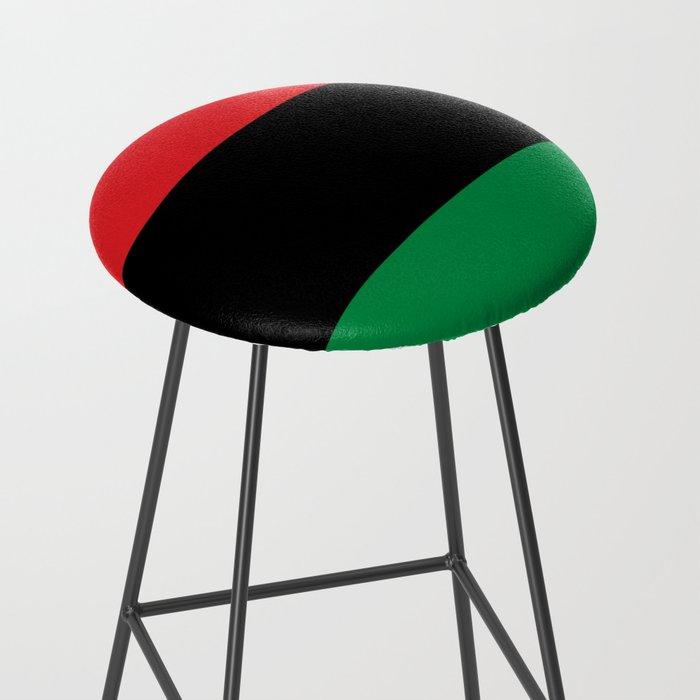 Pan African RBG Flag Bespoke Vegan Leather Bar Stool - Chocolate Ancestor