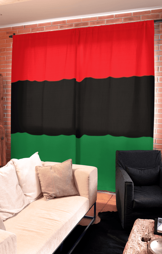 Pan African RBG Flag Curtains - Chocolate Ancestor