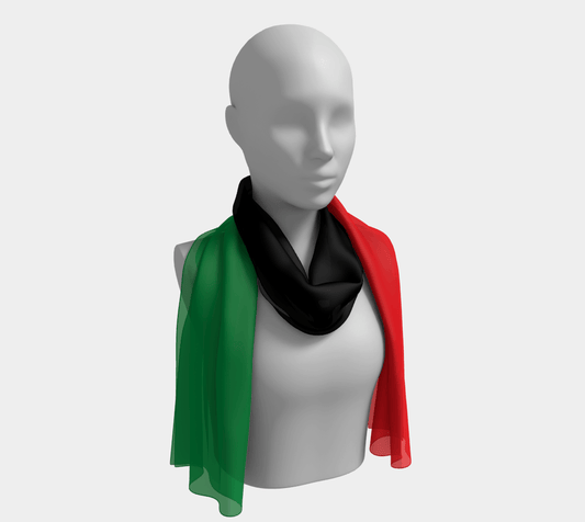 Pan African RBG Flag Long Scarf - Chocolate Ancestor