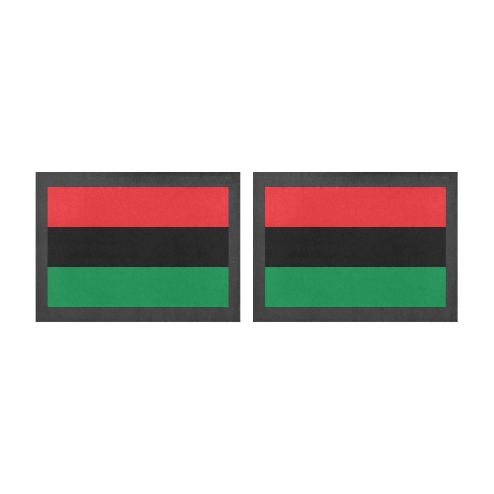 Pan African RBG Flag Placemats Set - Chocolate Ancestor