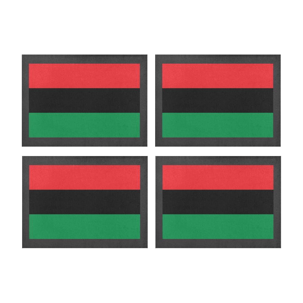 Pan African RBG Flag Placemats Set - Chocolate Ancestor