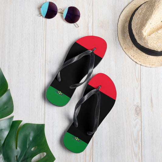 Pan African RBG Unisex Flip-Flops - Chocolate Ancestor