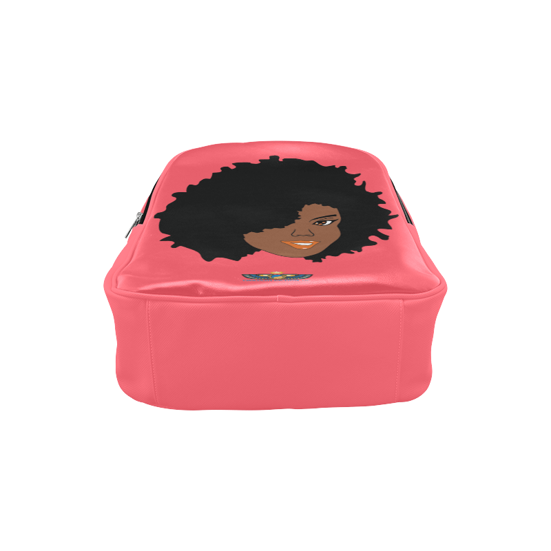 Plush Afro Diva Leather Bookbag - Chocolate Ancestor