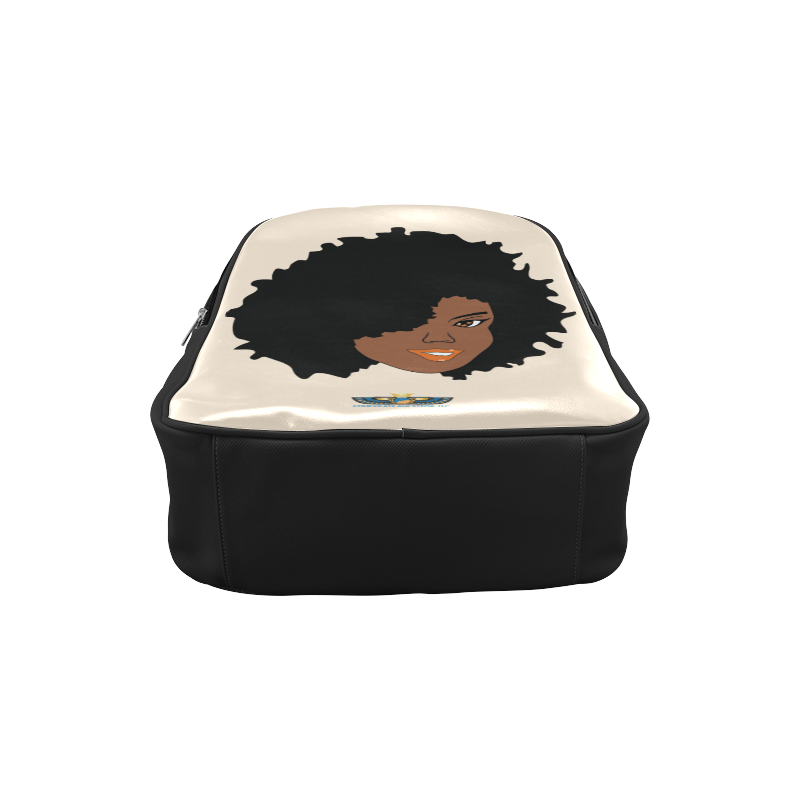 Plush Afro Diva Leather Bookbag - Chocolate Ancestor