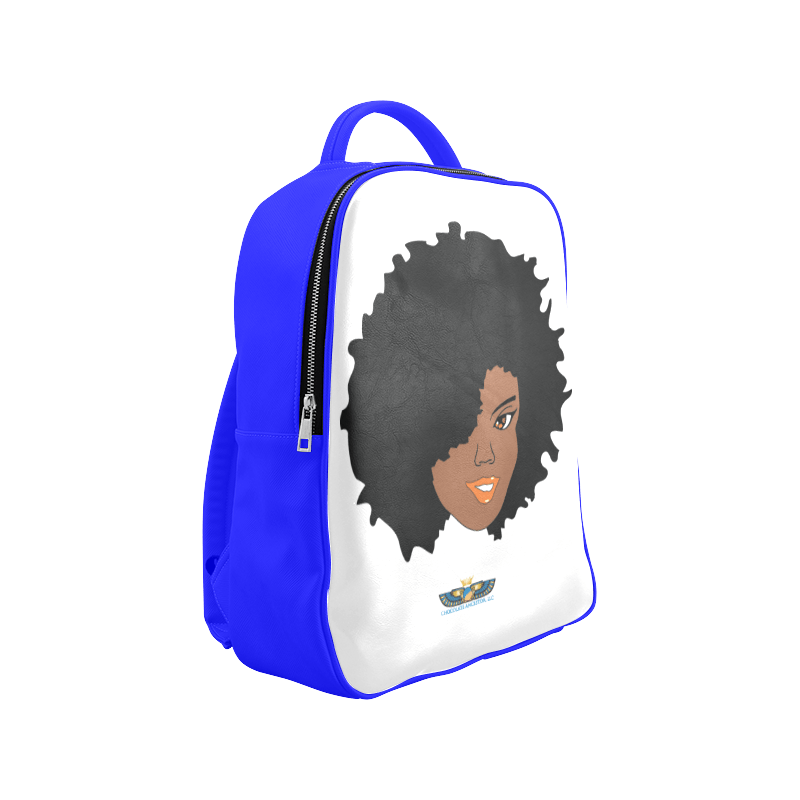 Plush Afro Diva Leather Bookbag - Chocolate Ancestor