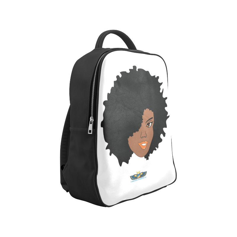 Plush Afro Diva Leather Bookbag - Chocolate Ancestor