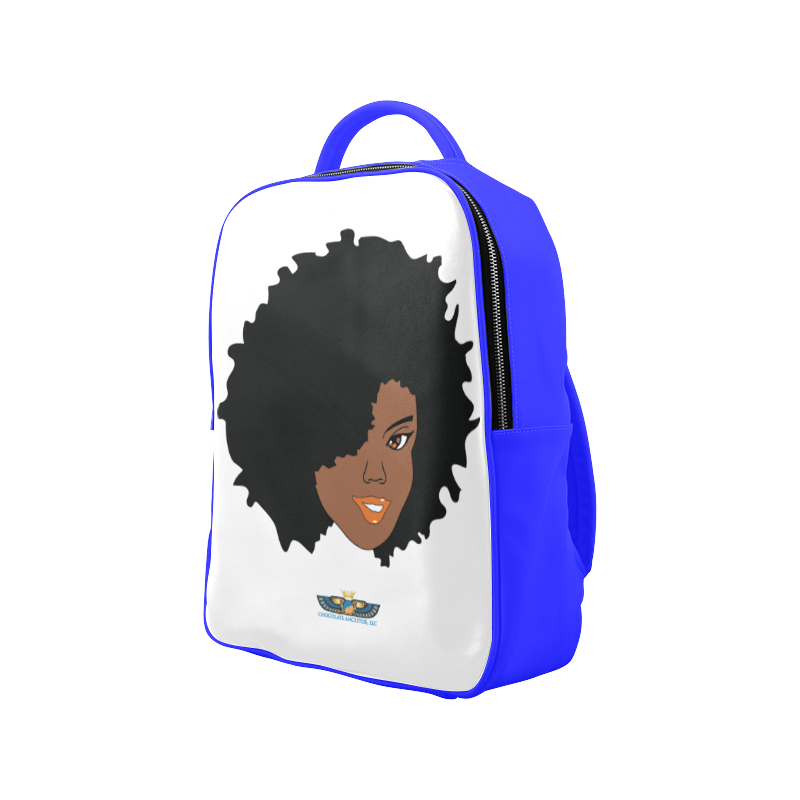 Plush Afro Diva Leather Bookbag - Chocolate Ancestor