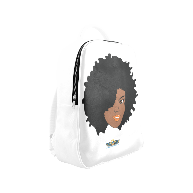 Plush Afro Diva Leather Bookbag - Chocolate Ancestor