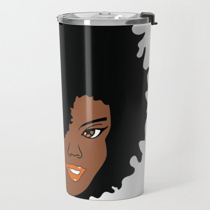 Plush Afro Diva Travel Mug - Chocolate Ancestor