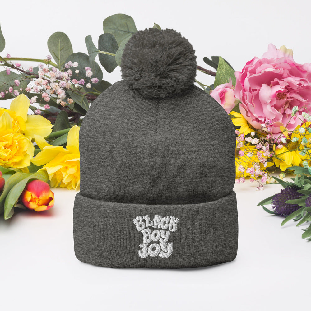 Black Boy Joy Pom Pom Knit Cap