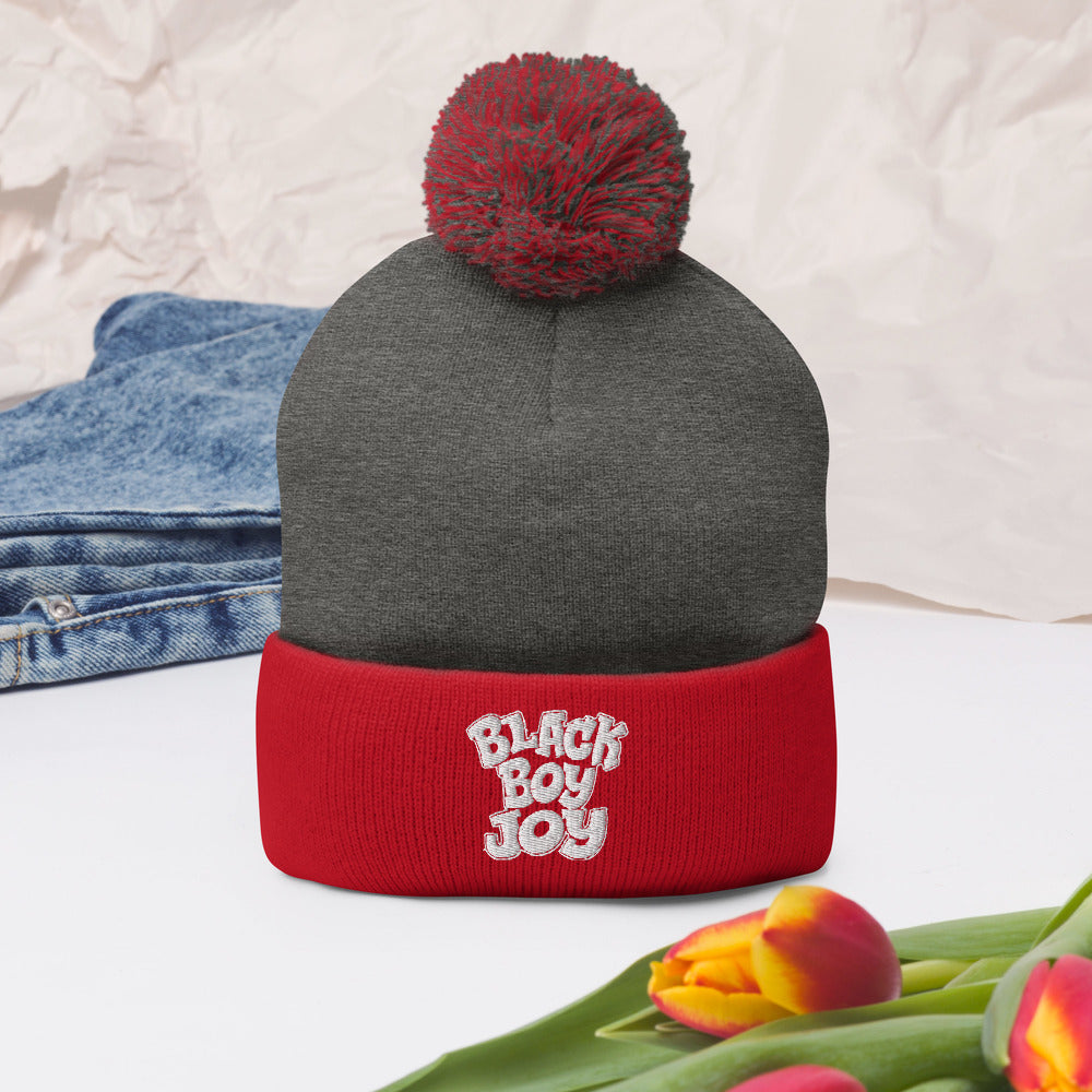 Black Boy Joy Pom Pom Knit Cap