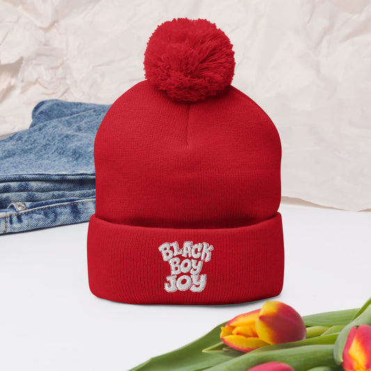 Black Boy Joy Pom Pom Knit Cap