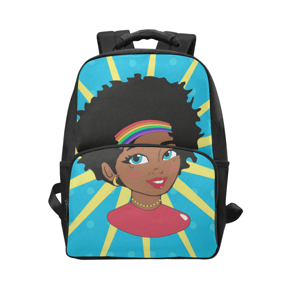 Pop Starburst Afro Diva Adult Casual Laptop Bookbag - Chocolate Ancestor