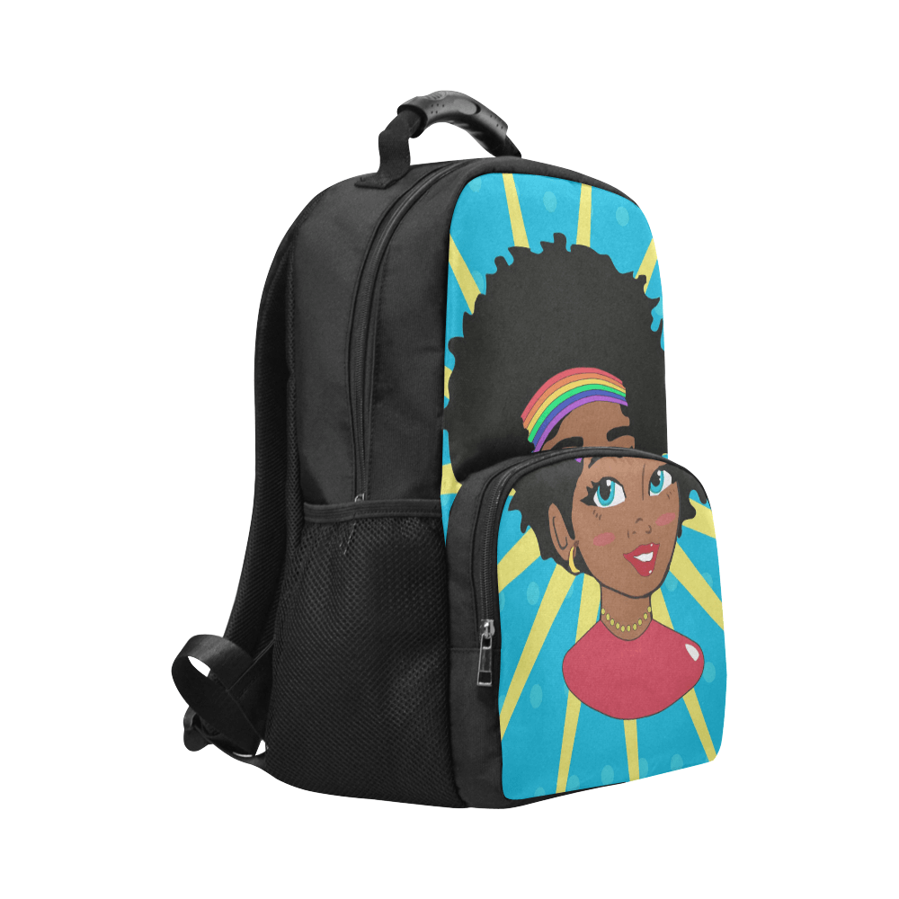 Pop Starburst Afro Diva Adult Casual Laptop Bookbag - Chocolate Ancestor