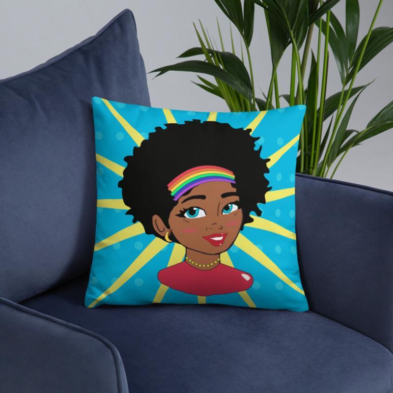 Pop Starburst Diva Square Pillow - Chocolate Ancestor