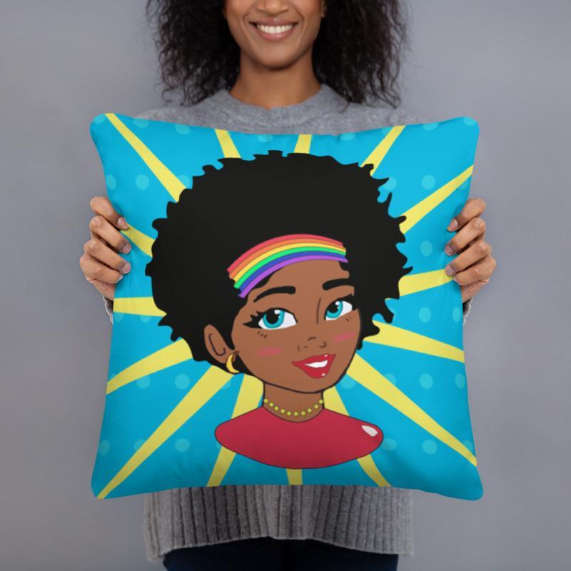 Pop Starburst Diva Square Pillow - Chocolate Ancestor