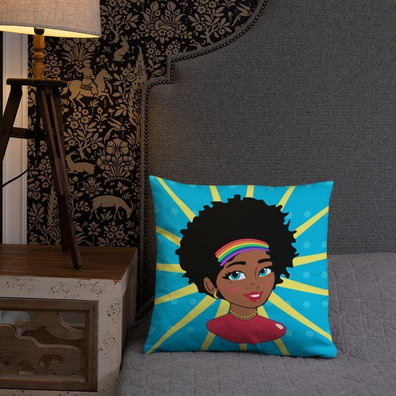 Pop Starburst Diva Square Pillow - Chocolate Ancestor