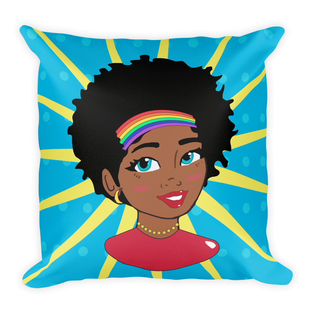 Pop Starburst Diva Square Pillow - Chocolate Ancestor