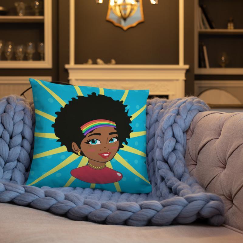 Pop Starburst Diva Square Pillow - Chocolate Ancestor