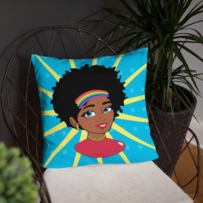 Pop Starburst Diva Square Pillow - Chocolate Ancestor