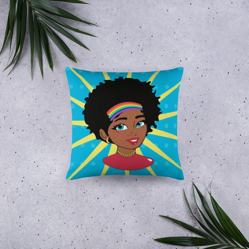 Pop Starburst Diva Square Pillow - Chocolate Ancestor