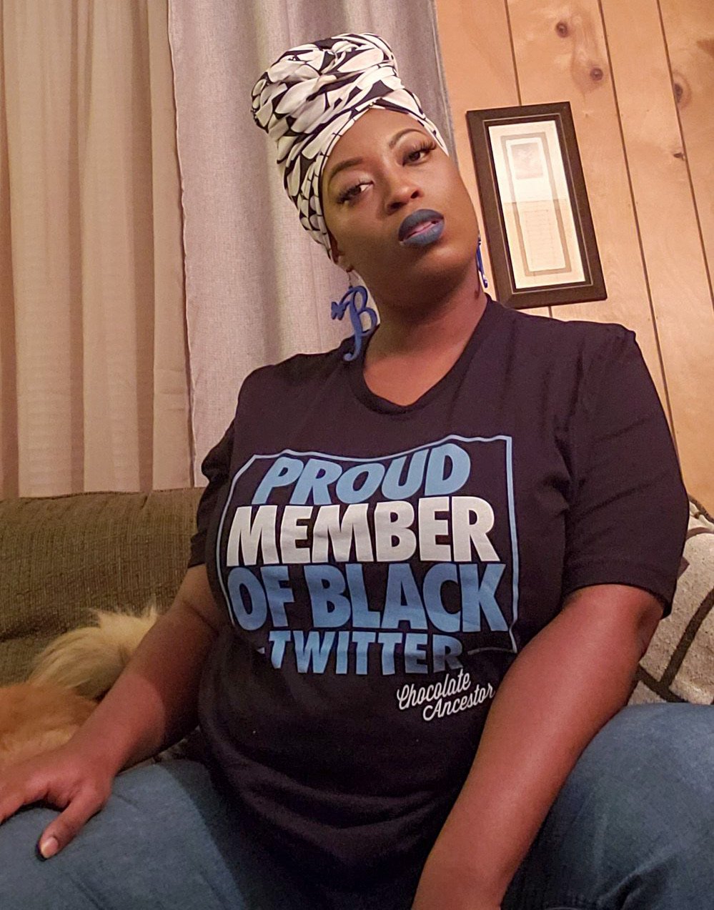 Proud Member of Black Twitter (Blue/White) Short-Sleeve Unisex T-Shirt - Chocolate Ancestor